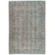 Light Blue Over-Dyed Vintage Handmade Turkish Rug, Ideal for Contemporary Home and Office. 7.5 x 11 Ft (228 x 335 cm)