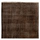 Brown Overdyed Rug, Vintage Handmade Carpet from Turkey. 4 x 7.3 Ft (120 x 220 cm)