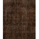 Brown Overdyed Rug, Vintage Handmade Carpet from Turkey. 4 x 7.3 Ft (120 x 220 cm)