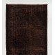 Brown Overdyed Runner Rug, Vintage Handmade Corridor Carpet from Turkey. 4.9 x 11.8 Ft (147 x 358 cm)