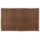 Brown Overdyed Rug with Medallion Design, Vintage Handmade Carpet from Turkey. 6 x 9.7 Ft (183 x 294 cm)