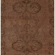 Brown Overdyed Rug with Medallion Design, Vintage Handmade Carpet from Turkey. 6 x 9.7 Ft (183 x 294 cm)