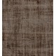 Distressed Brown Overdyed Rug, Vintage Handmade Carpet from Turkey. 6.3 x 8.3 Ft (192 x 252 cm)