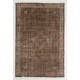 Brown Overdyed Rug, Vintage Handmade Carpet from Turkey. 6.6 x 9.9 Ft (199 x 300 cm)
