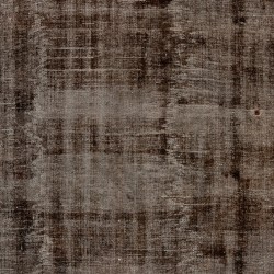 Distressed Brown Overdyed Rug, Vintage Handmade Carpet from Turkey. 6.8 x 10.2 Ft (207 x 309 cm)
