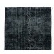 Black Over-Dyed Vintage Handmade Turkish Accent Rug, Great 4 Modern Interiors. 3.7 x 6.6 Ft (112 x 200 cm)