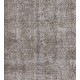 Gray Over-Dyed Rug for Modern Interiors. Handmade Vintage Turkish Carpet. 3.9 x 7 Ft (116 x 212 cm)