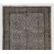 Traditional Handmade Vintage Turkish Accent Rug Overdyed in Gray Color. 4 x 7 Ft (120 x 215 cm)