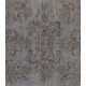Traditional Handmade Vintage Turkish Accent Rug Overdyed in Gray Color. 4 x 7 Ft (120 x 216 cm)
