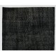 Black Over-Dyed Vintage Handmade Turkish Accent Rug for Contemporary Interiors. 4 x 6.8 Ft (122 x 205 cm)