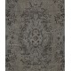 Traditional Handmade Vintage Turkish Accent Rug Overdyed in Gray Color. 4 x 6.9 Ft (124 x 210 cm)