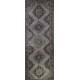 Gray Over-Dyed Runner Rug for Contemporary Interiors. Hand-Knotted Vintage Turkish Carpet. 4.6 x 12.4 Ft (140 x 376 cm)