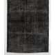 Authentic Handmade Vintage Turkish Rug Overdyed in Gray Color. 4.8 x 11.8 Ft (144 x 357 cm)