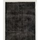 Authentic Handmade Vintage Turkish Rug Overdyed in Gray Color. 4.8 x 11.8 Ft (144 x 357 cm)