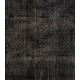 Authentic Handmade Vintage Turkish Rug Overdyed in Gray Color. 4.8 x 11.8 Ft (144 x 357 cm)