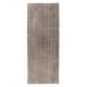 Unique Handmade Vintage Turkish Runner Rug Overdyed in Gray Color. 4.9 x 12.4 Ft (147 x 377 cm)