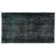 Authentic Handmade Vintage Turkish Rug Overdyed in Gray Color. 5.2 x 8.7 Ft (156 x 264 cm)