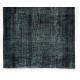 Authentic Handmade Vintage Turkish Rug Overdyed in Gray Color. 5.2 x 8.7 Ft (156 x 264 cm)