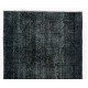 Authentic Handmade Vintage Turkish Rug Overdyed in Gray Color. 5.2 x 8.7 Ft (156 x 264 cm)
