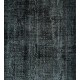 Authentic Handmade Vintage Turkish Rug Overdyed in Gray Color. 5.2 x 8.7 Ft (156 x 264 cm)