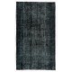 Authentic Handmade Vintage Turkish Rug Overdyed in Gray Color. 5.2 x 8.7 Ft (156 x 264 cm)
