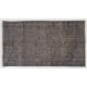 Authentic Handmade Vintage Turkish Rug Overdyed in Gray Color. 5.2 x 9.2 Ft (156 x 278 cm)