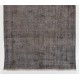 Authentic Handmade Vintage Turkish Rug Overdyed in Gray Color. 5.2 x 9.2 Ft (156 x 278 cm)