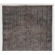 Authentic Handmade Vintage Turkish Rug Overdyed in Gray Color. 5.2 x 9.2 Ft (156 x 278 cm)
