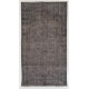 Authentic Handmade Vintage Turkish Rug Overdyed in Gray Color. 5.2 x 9.2 Ft (156 x 278 cm)