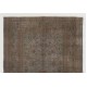 Authentic Handmade Vintage Turkish Rug Overdyed in Gray Color. 5.2 x 7.4 Ft (158 x 223 cm)