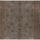 Authentic Handmade Vintage Turkish Rug Overdyed in Gray Color. 5.2 x 7.4 Ft (158 x 223 cm)