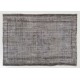 Mid-20th Century Handmade Central Anatolian Rug Overdyed in Gray Color. 5.3 x 7.4 Ft (159 x 224 cm)