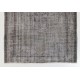 Mid-20th Century Handmade Central Anatolian Rug Overdyed in Gray Color. 5.3 x 7.4 Ft (159 x 224 cm)
