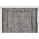 Mid-20th Century Handmade Central Anatolian Rug Overdyed in Gray Color. 5.3 x 7.4 Ft (159 x 224 cm)