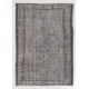 Mid-20th Century Handmade Central Anatolian Rug Overdyed in Gray Color. 5.3 x 7.4 Ft (159 x 224 cm)