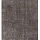Mid-20th Century Handmade Central Anatolian Rug Overdyed in Gray Color. 5.3 x 8.6 Ft (160 x 260 cm)