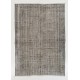 Gray Over-Dyed Rug for Modern Interiors. Handmade Vintage Turkish Carpet. 5.7 x 8 Ft (172 x 242 cm)