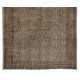 One-of-a-kind Gray Over-Dyed Rug for Modern Interiors. Handmade Vintage Turkish Carpet with Floral Design. 5.7 x 9 Ft (172 x 275 cm)