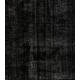 Black Over-Dyed Vintage Handmade Turkish Area Rug for Contemporary Interiors. 5.7 x 10 Ft (173 x 307 cm)
