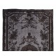 Gray Over-Dyed Rug for Modern Interiors. Mid-Century Vintage Turkish Carpet. 5.8 x 9.5 Ft (175 x 287 cm)