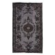 Gray Over-Dyed Rug for Modern Interiors. Mid-Century Vintage Turkish Carpet. 5.8 x 9.5 Ft (175 x 287 cm)