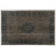 Brown Over-Dyed Rug for Modern Interiors. Mid-Century Vintage Turkish Carpet. 5.9 x 9 Ft (177 x 273 cm)