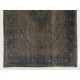 Brown Over-Dyed Rug for Modern Interiors. Mid-Century Vintage Turkish Carpet. 5.9 x 9 Ft (177 x 273 cm)