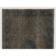 Brown Over-Dyed Rug for Modern Interiors. Mid-Century Vintage Turkish Carpet. 5.9 x 9 Ft (177 x 273 cm)