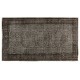 Authentic Bluish Gray Over-Dyed Rug for Modern Interiors. Floral Pattern Handmade Vintage Turkish Carpet. 5.9 x 9.5 Ft (178 x 289 cm)