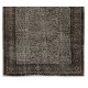 Authentic Bluish Gray Over-Dyed Rug for Modern Interiors. Floral Pattern Handmade Vintage Turkish Carpet. 5.9 x 9.5 Ft (178 x 289 cm)