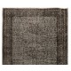 Authentic Bluish Gray Over-Dyed Rug for Modern Interiors. Floral Pattern Handmade Vintage Turkish Carpet. 5.9 x 9.5 Ft (178 x 289 cm)
