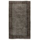 Authentic Bluish Gray Over-Dyed Rug for Modern Interiors. Floral Pattern Handmade Vintage Turkish Carpet. 5.9 x 9.5 Ft (178 x 289 cm)