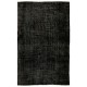 Black Over-Dyed Vintage Handmade Turkish Area Rug, Great 4 Modern Interiors. 6 x 8.8 Ft (180 x 266 cm)