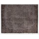Gray Over-Dyed Rug for Modern Interiors. Mid-Century Vintage Turkish Carpet. 6 x 9.4 Ft (182 x 286 cm)